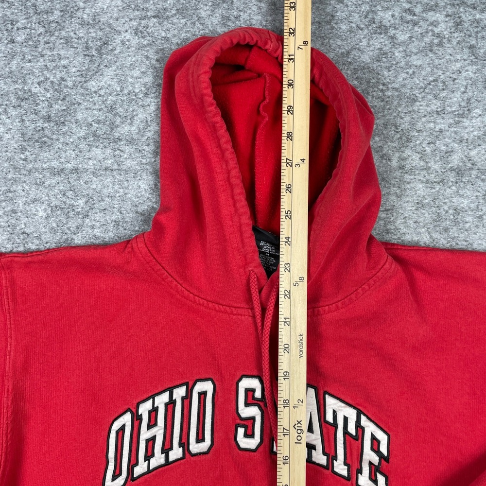 Ohio State Buckeyes Hoodie Mens Medium Red Starter Tackle Twill Fleece Pullover - Picture 6 of 8
